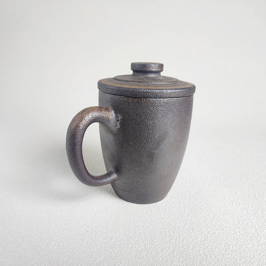 Coarse Pottery Lidded Mug - Sishui Clay