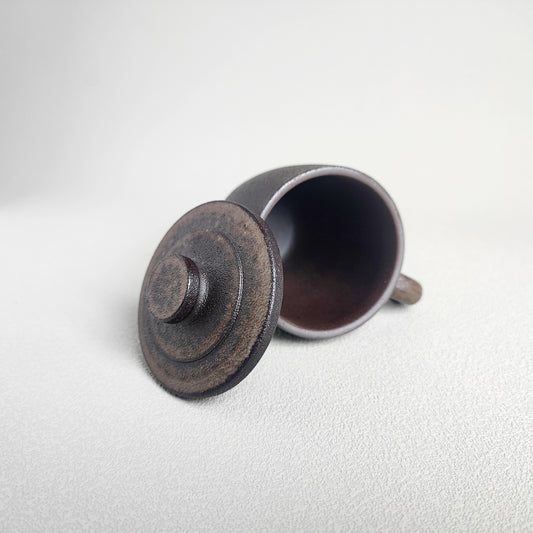 Coarse Pottery Lidded Mug - Sishui Clay