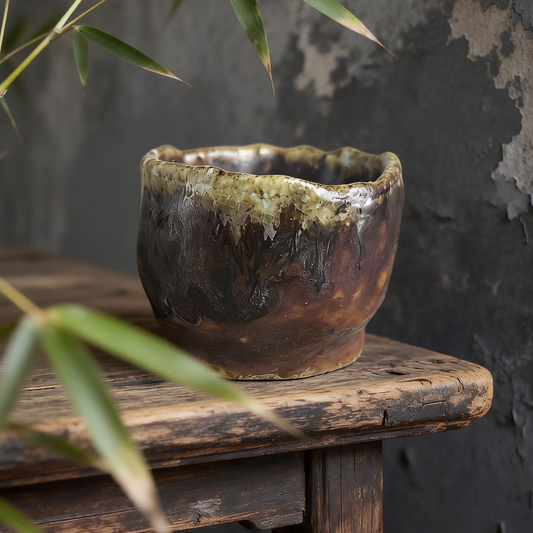 Hand-pinched Wabi-sabi Cup- Yunnan Wood-Fired