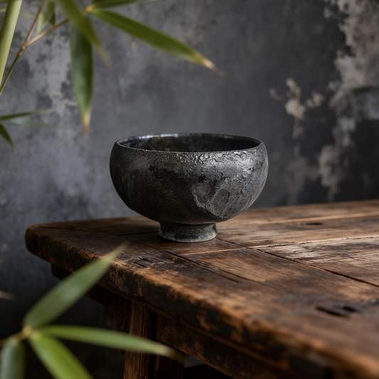 Fire-marked Sky-blue Base Zen Cup - Yunnan Wood-Fired